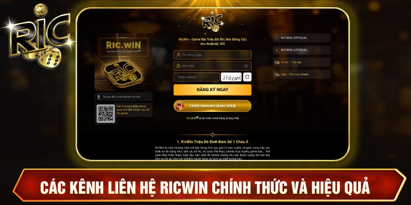 Các kênh liên hệ Ricwin chính thức và hiệu quả